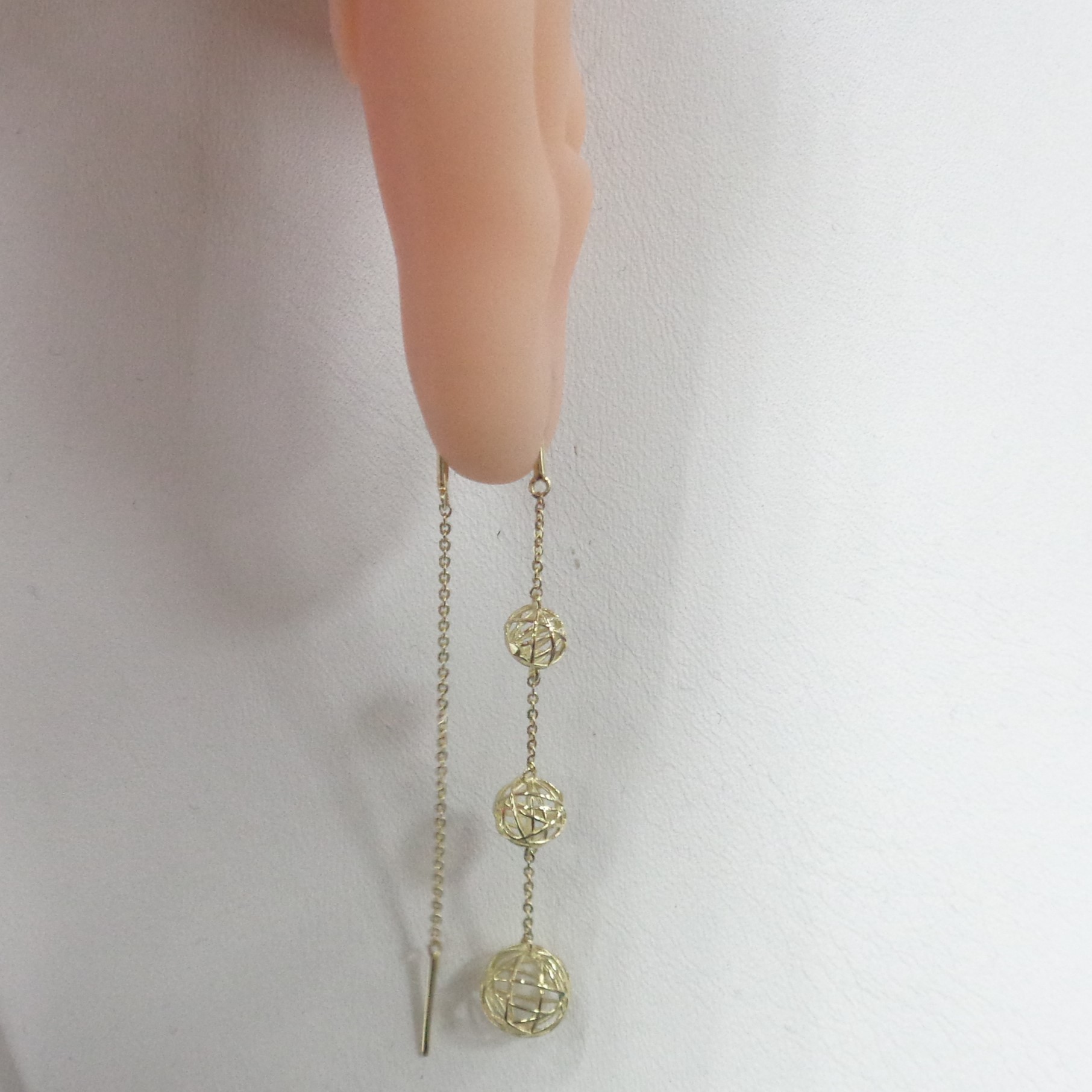 Серьги-протяжки из желтого золота